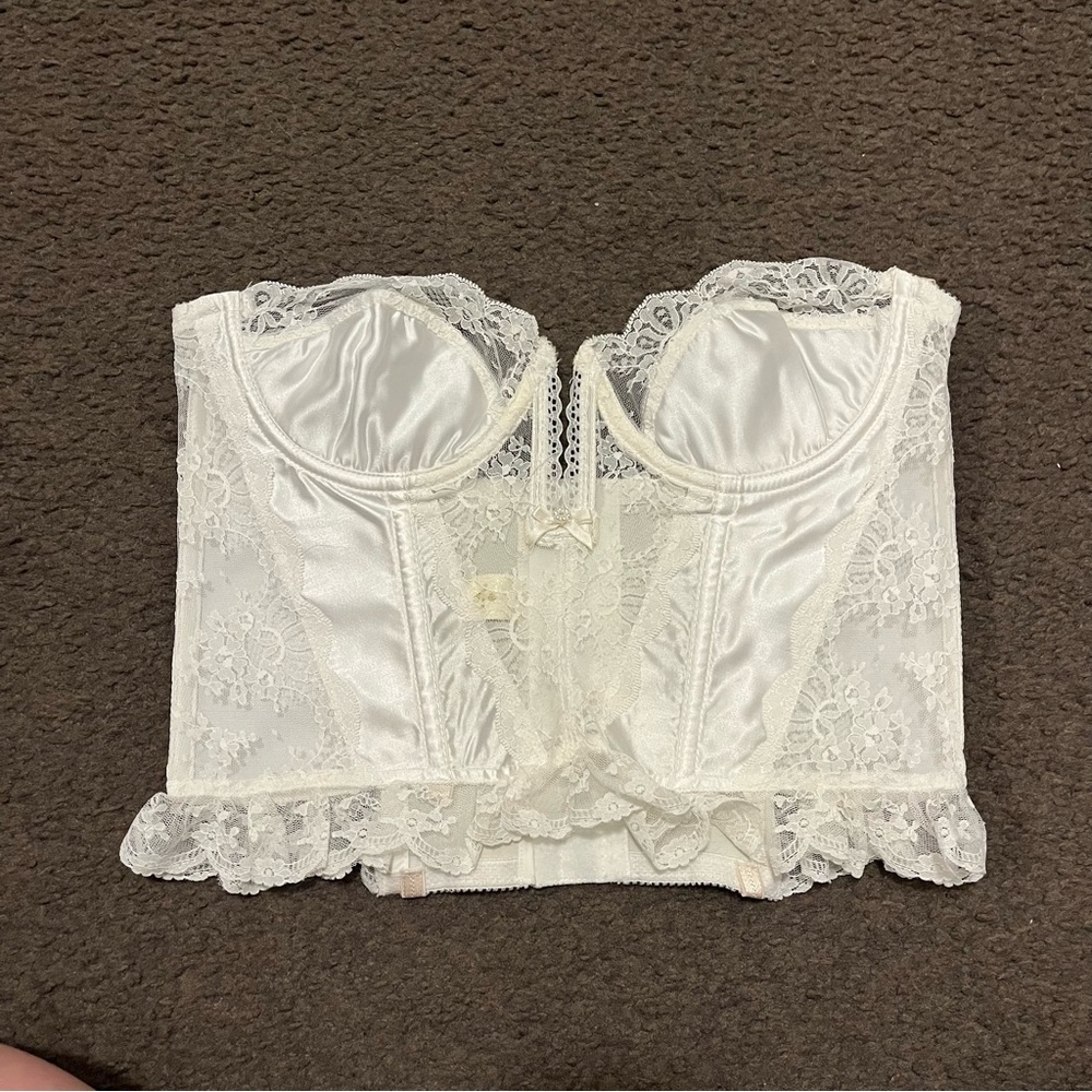 Vintage 80’s Victoria’s Secret Lace Strapless Corset Top - Picture 2 of 7